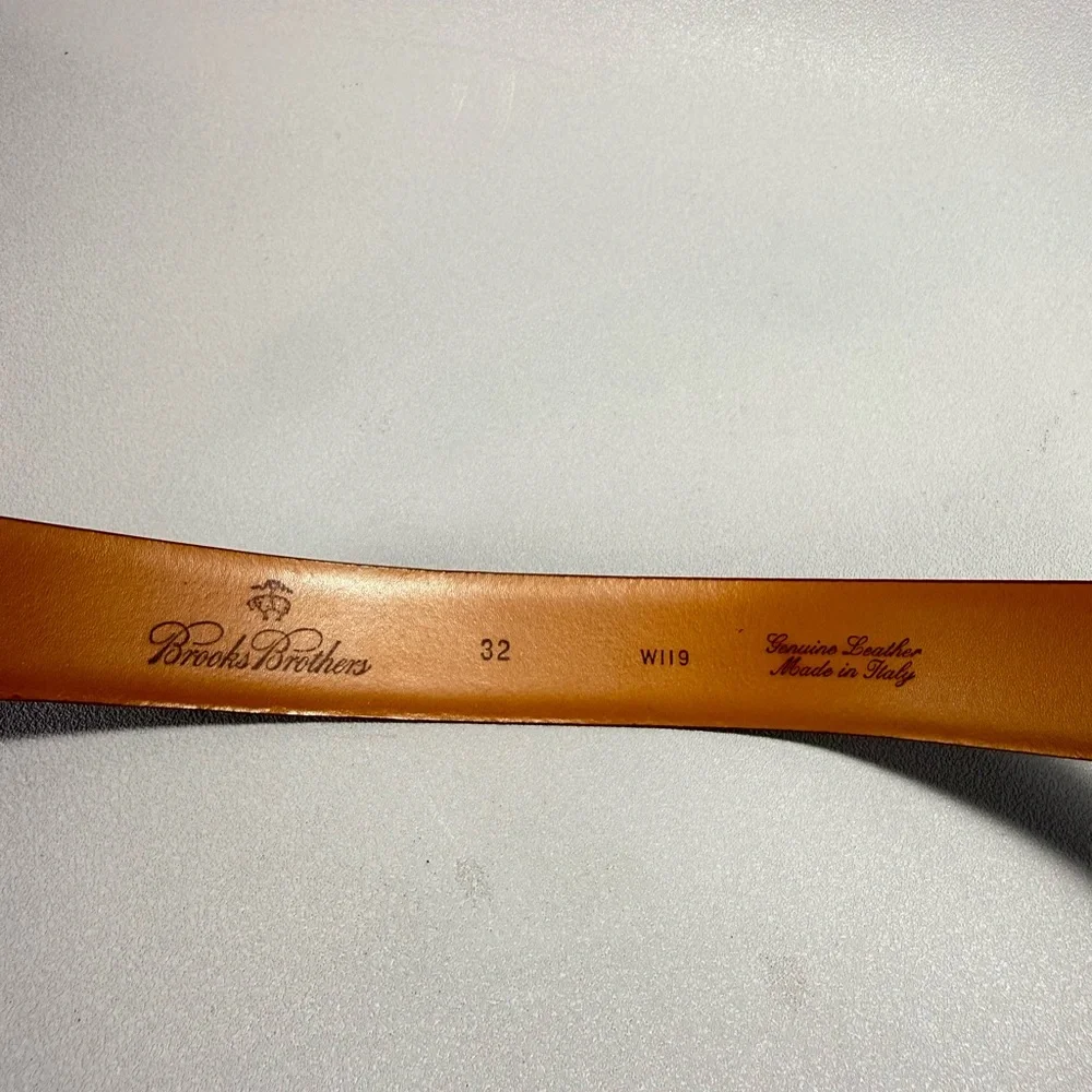 Brooks Brothers Classic Medium Brown Smooth Italian Leather Men's Belt W119